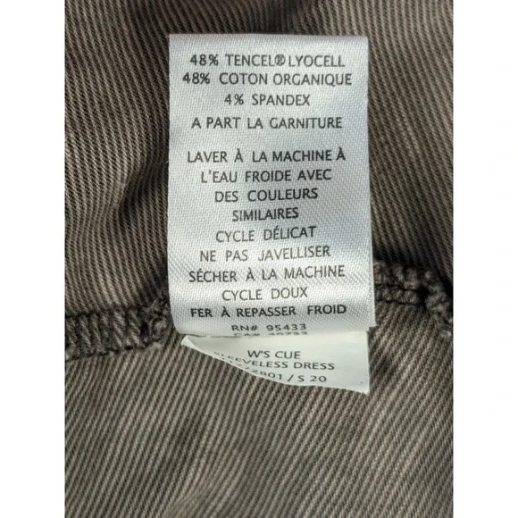 Toad & Co Small Womens Organic Cotton Waist Tie V-Neck Brown Midi Dress Pockets - Picture 6 of 12